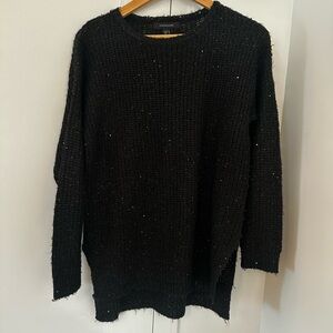 Atmosphere Elegant Black Sequined sweater Knitwear